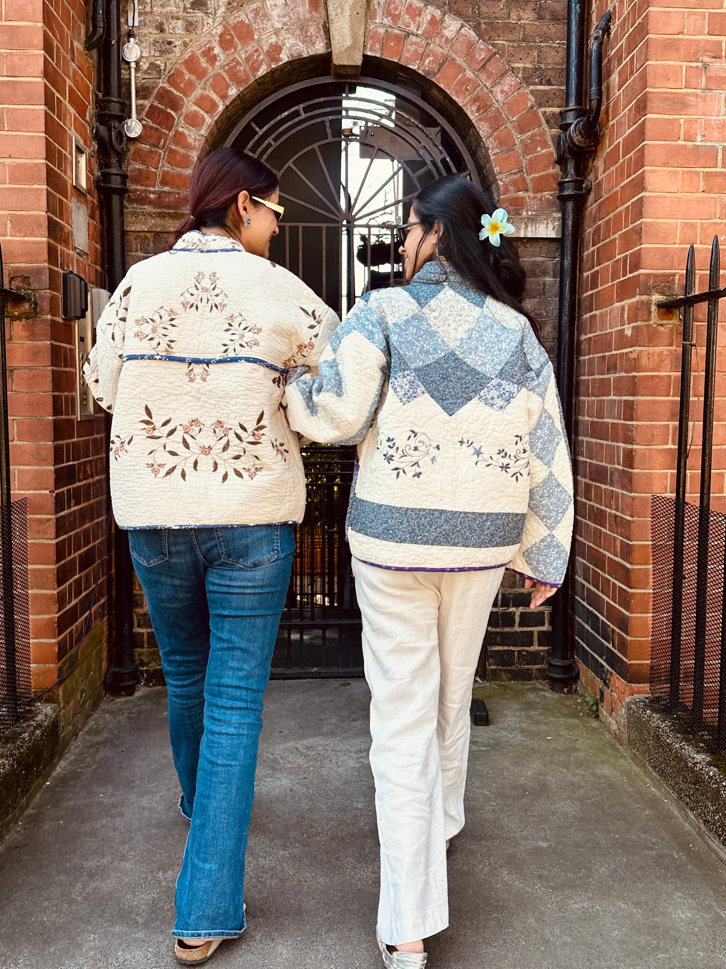 Vintage Embroidered Quilt Jacket - Creme