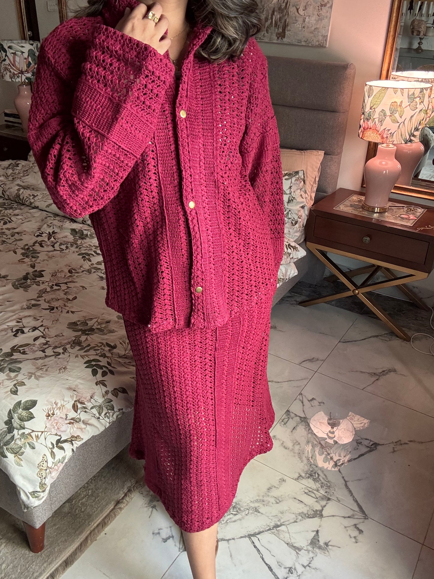 Mia Skirt Set - Cherry Pink