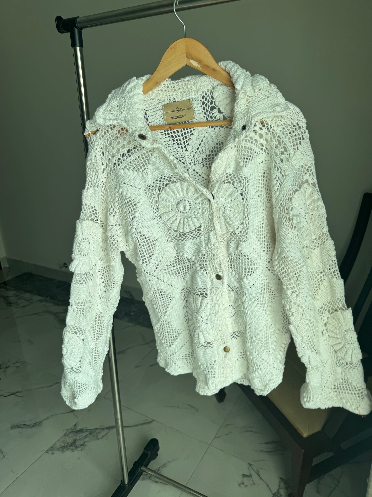 White Floral Crochet Top