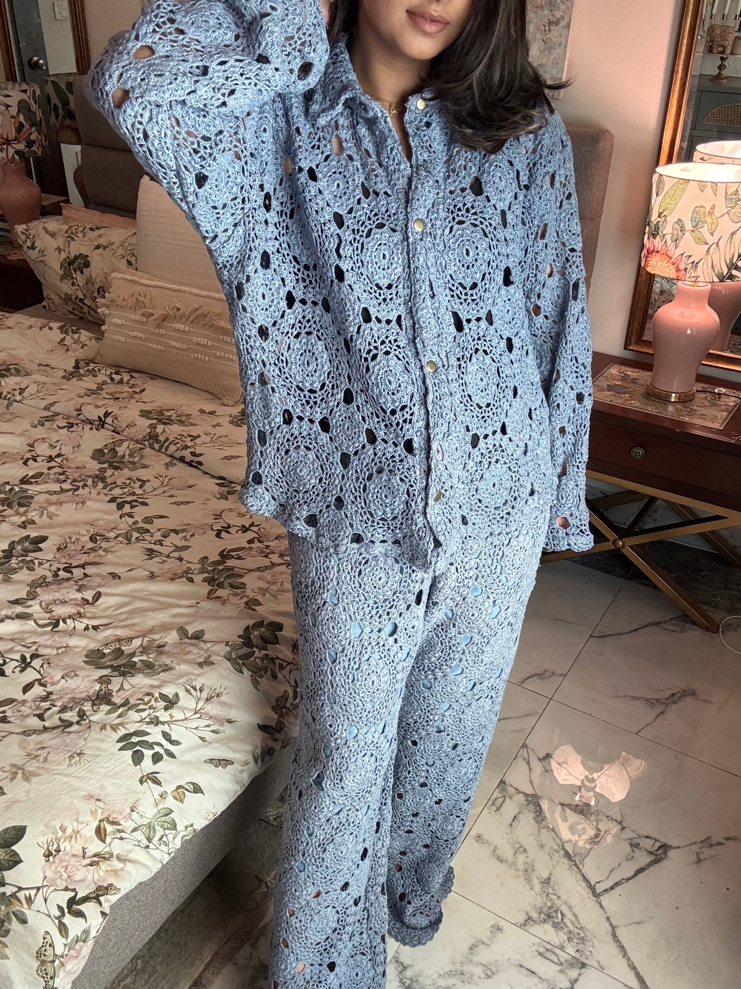 Azure Pant Set - Greyish Blue