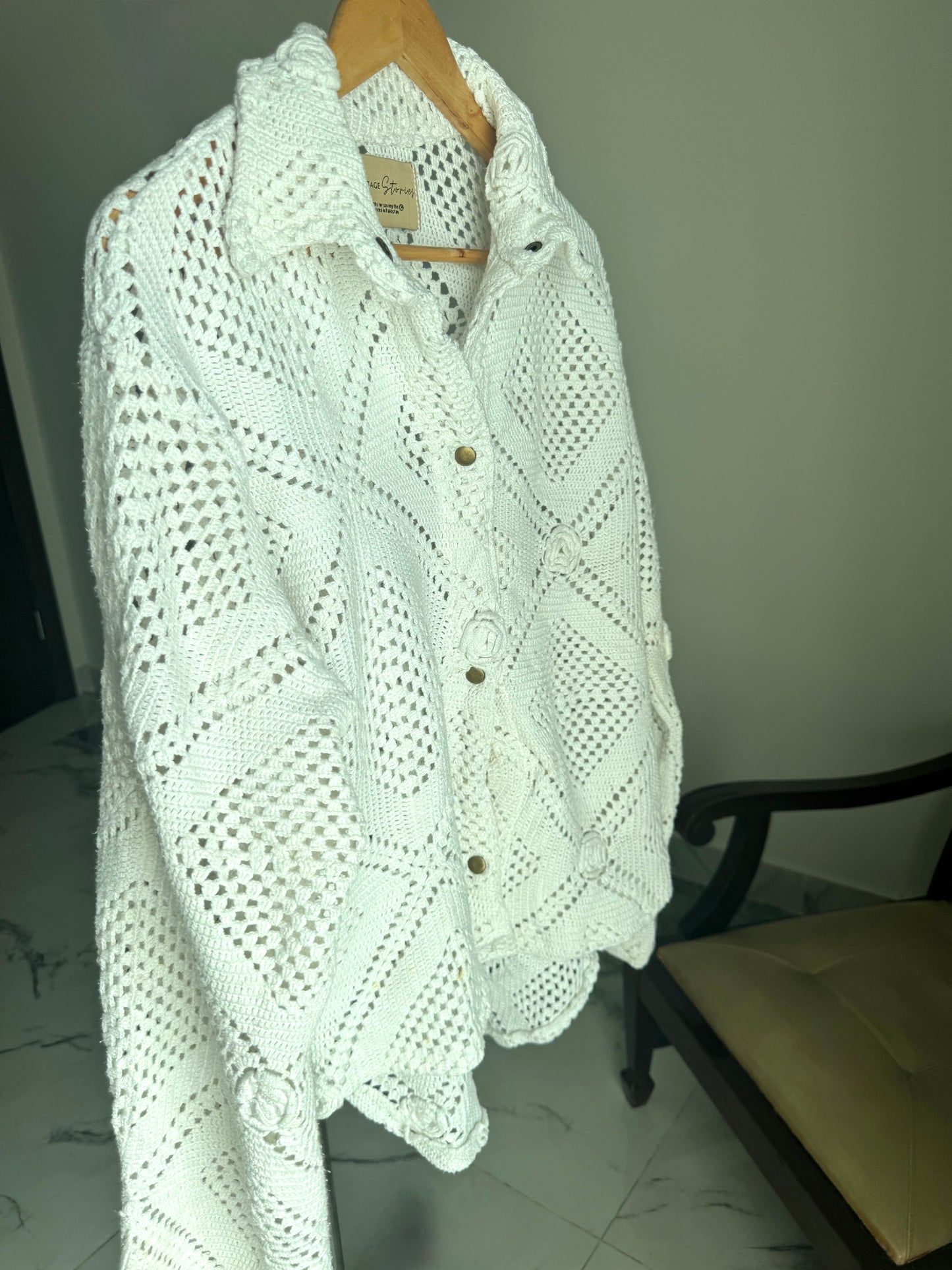 White Flora Crochet Top