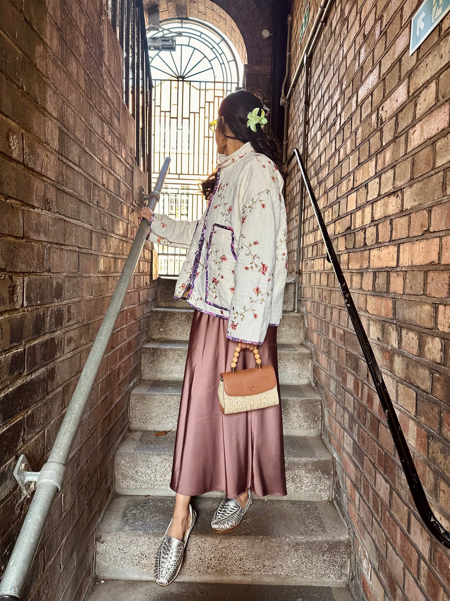 Vintage Embroidered Quilt Jacket - Floral