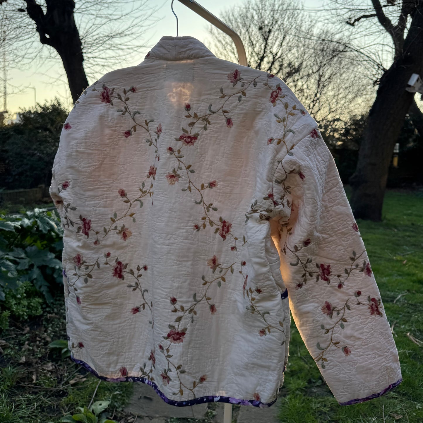 Vintage Embroidered Quilt Jacket - Floral