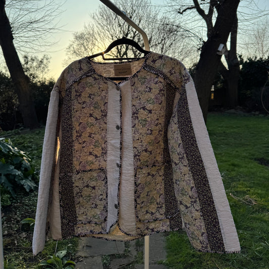 Vintage Embroidered Quilt Jacket - Lilac