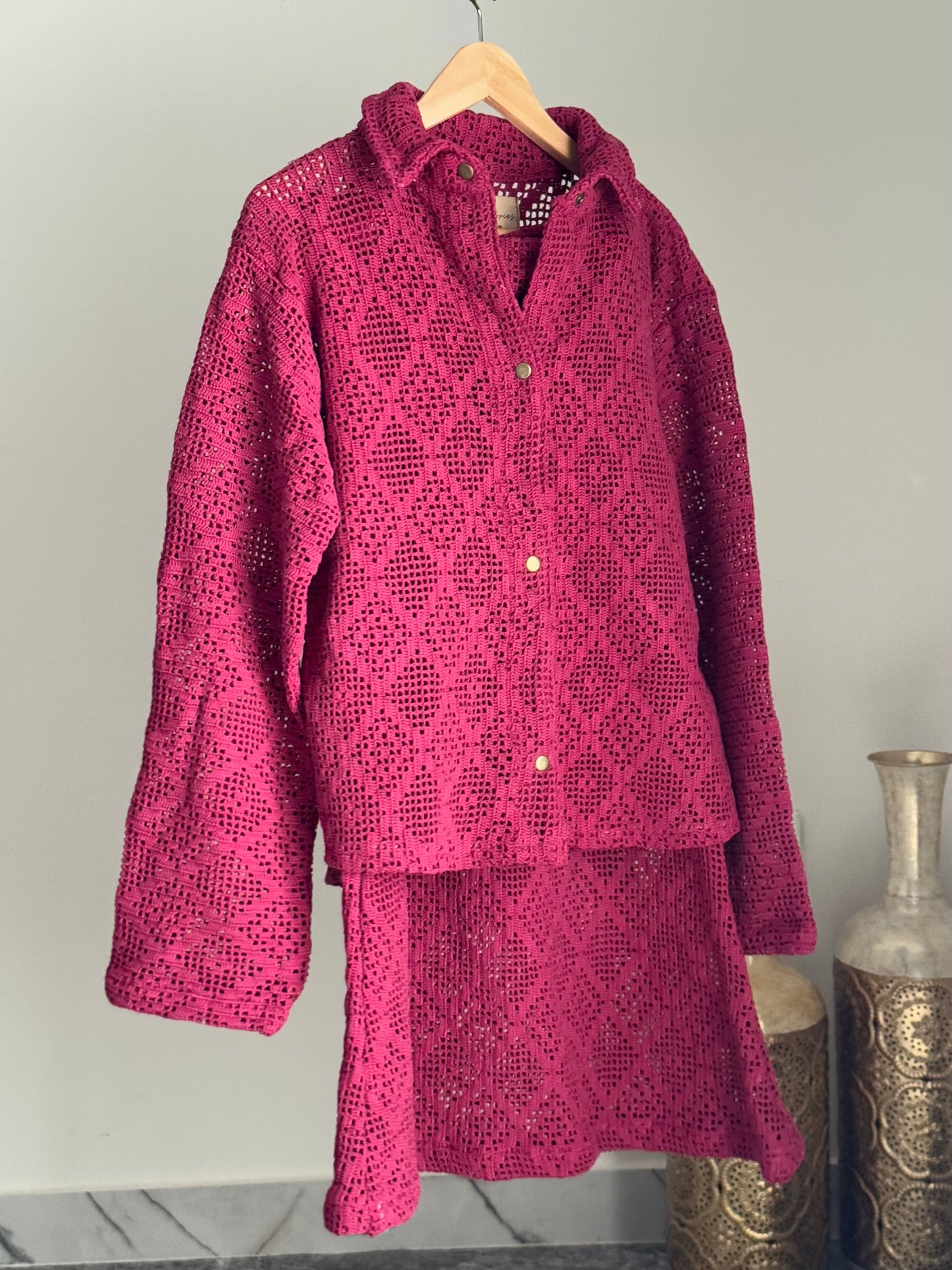 Talia Skirt Set - Cherry Pink