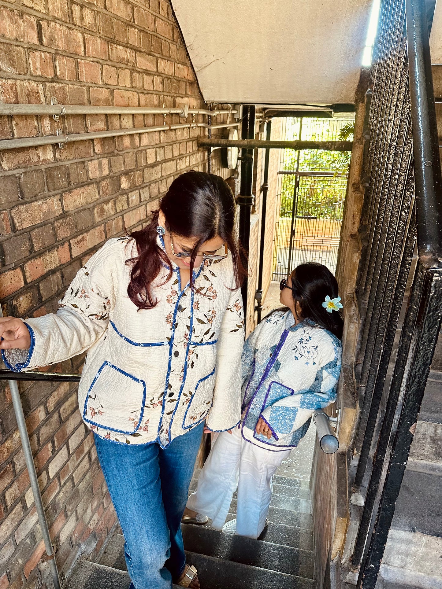Vintage Embroidered Quilt Jacket - Creme