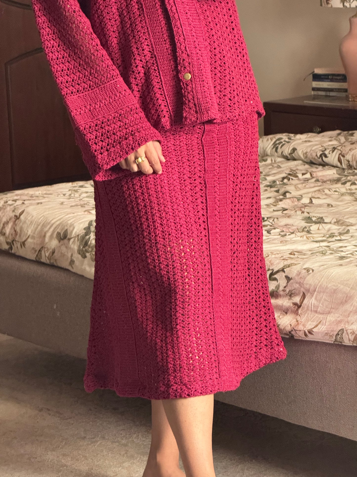 Mia Skirt Set - Cherry Pink