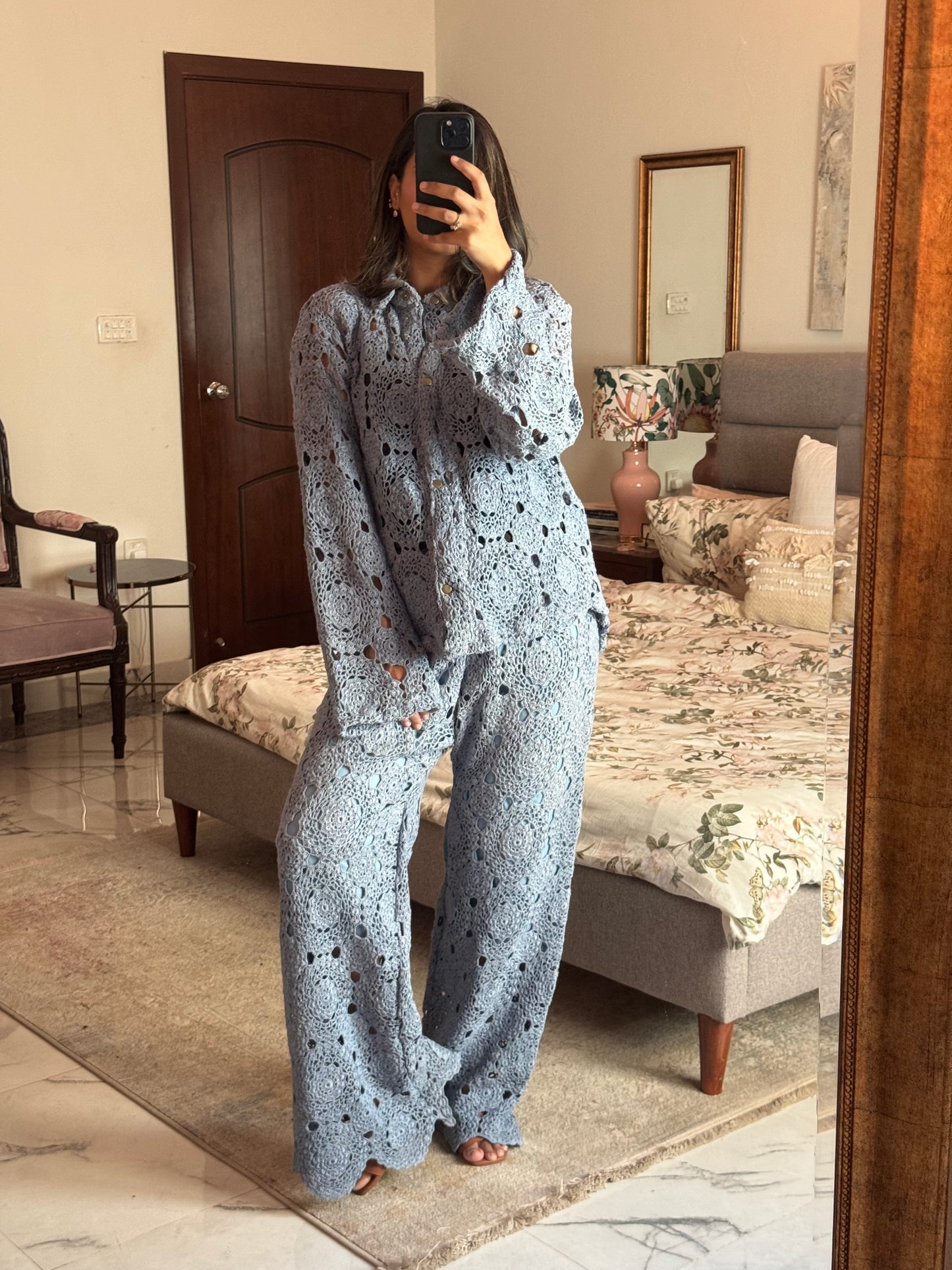 Azure Pant Set - Greyish Blue