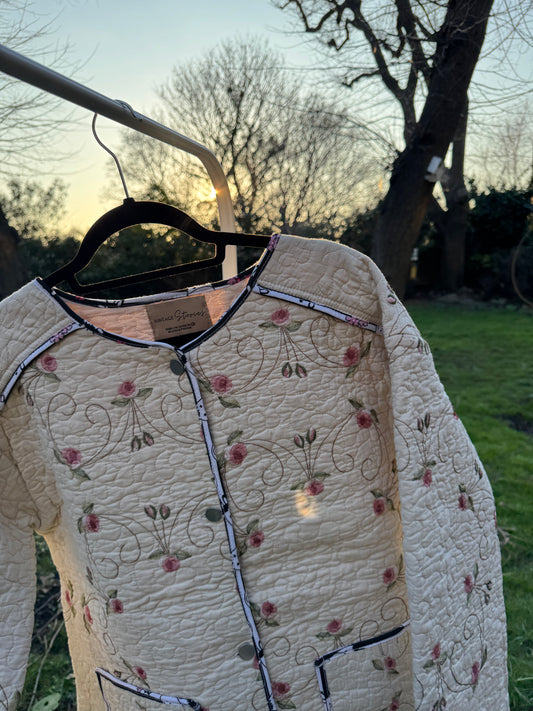 Vintage Embroidered Quilt Jacket - Florals