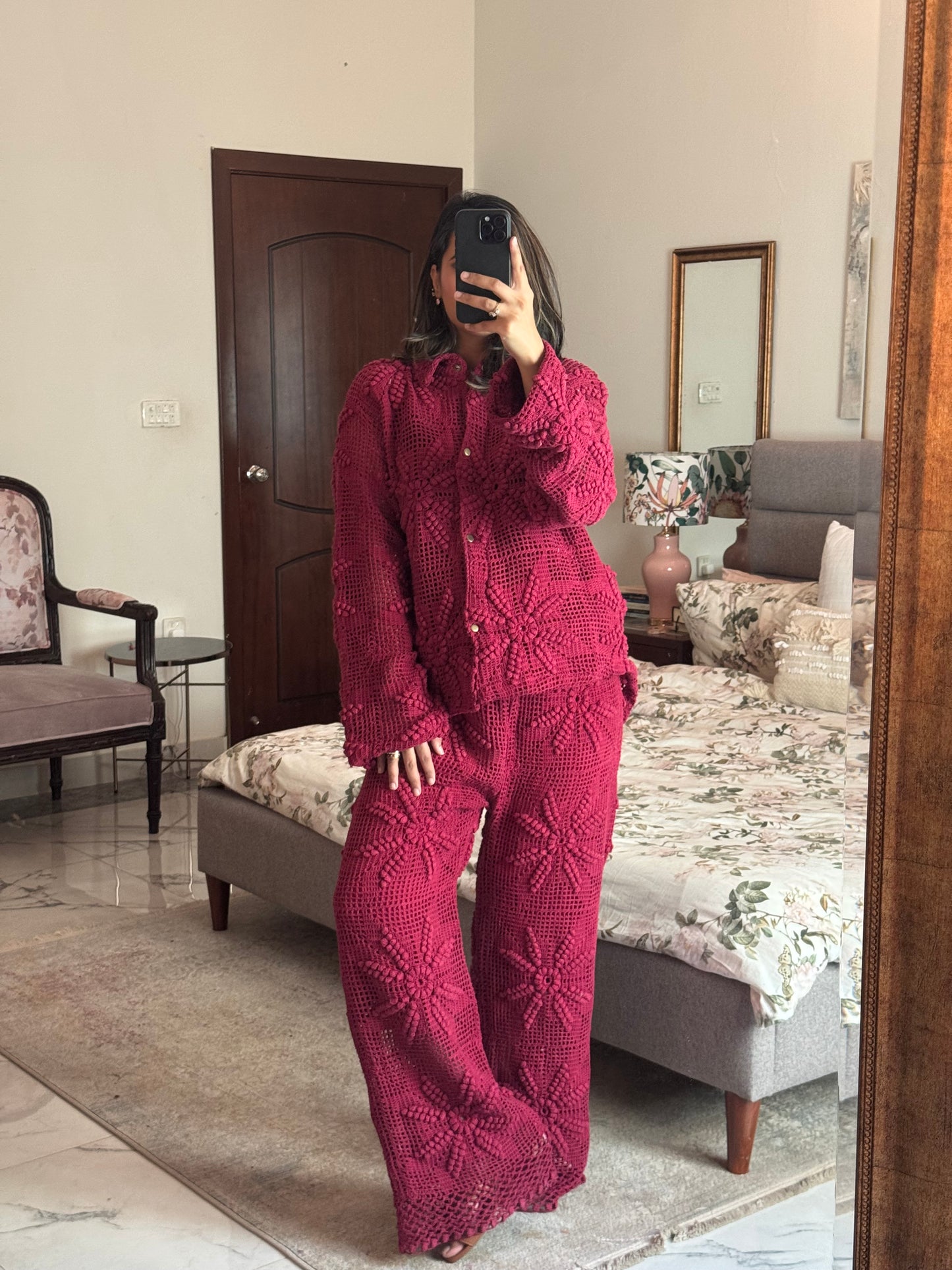 Amara Pant Set - Cherry Pink