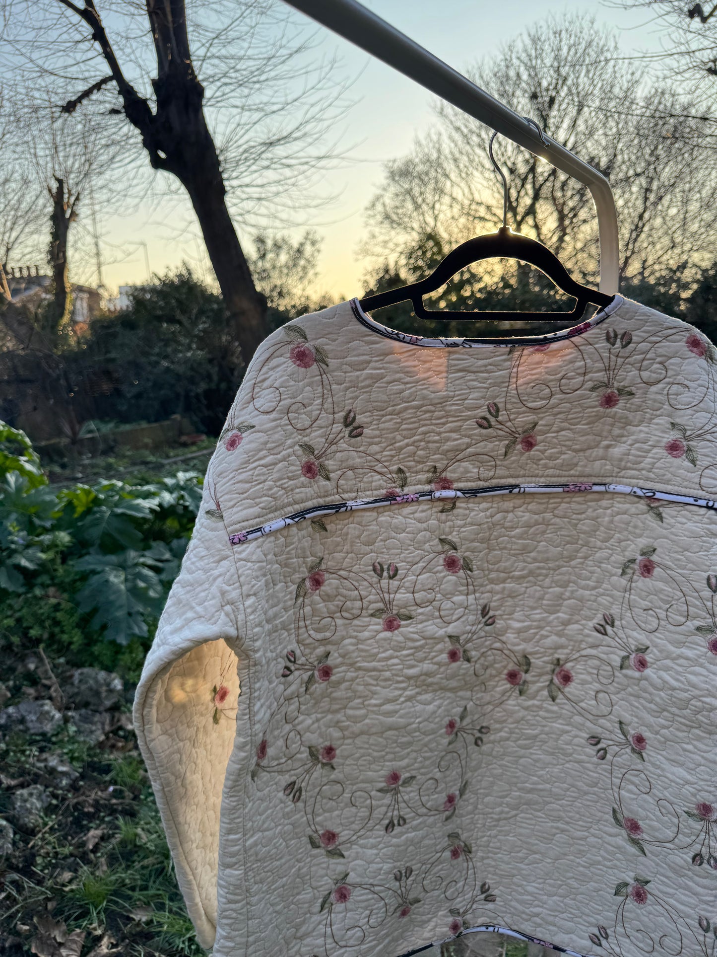 Vintage Embroidered Quilt Jacket - Florals