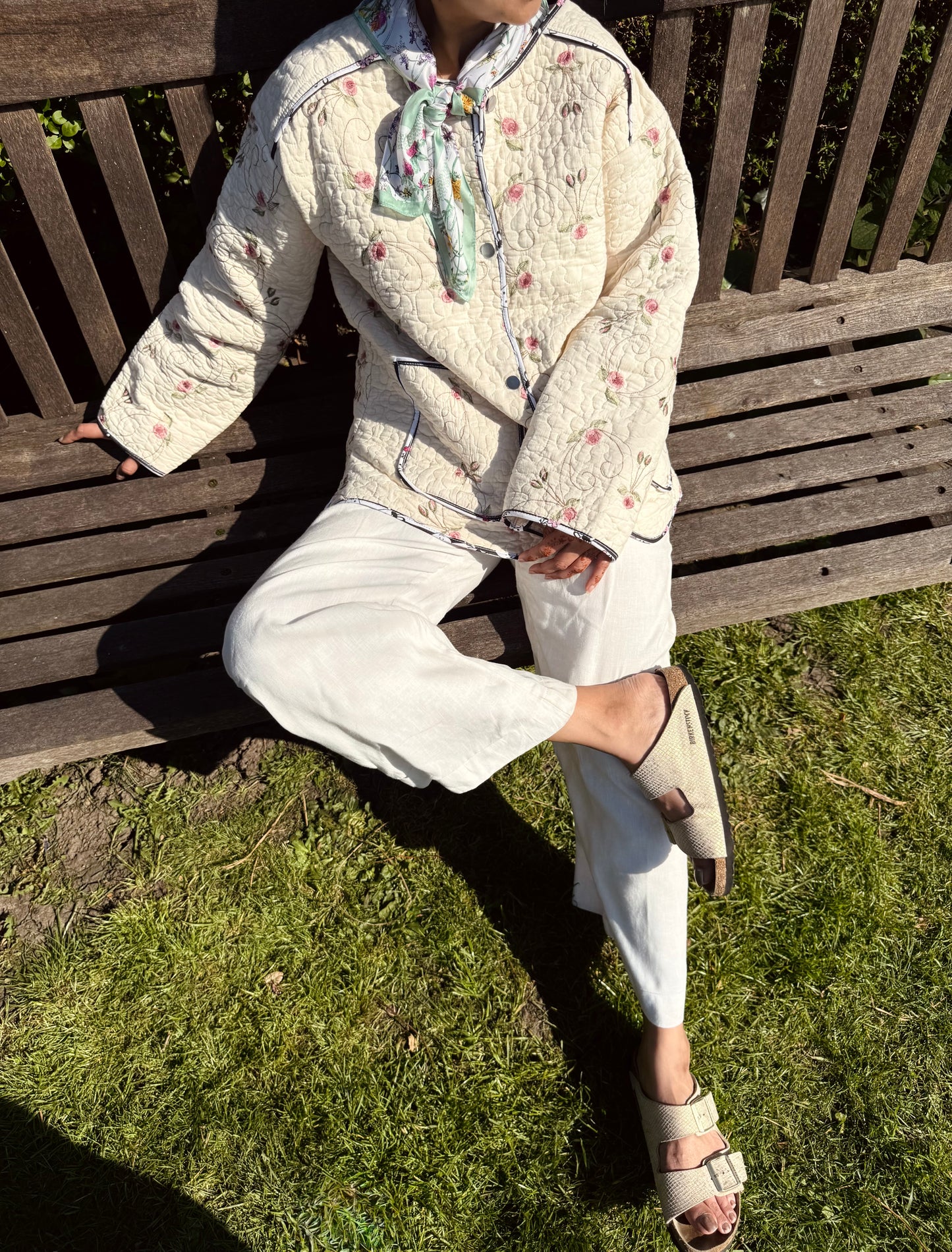 Vintage Embroidered Quilt Jacket - Florals