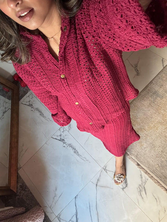 Mia Skirt Set - Cherry Pink