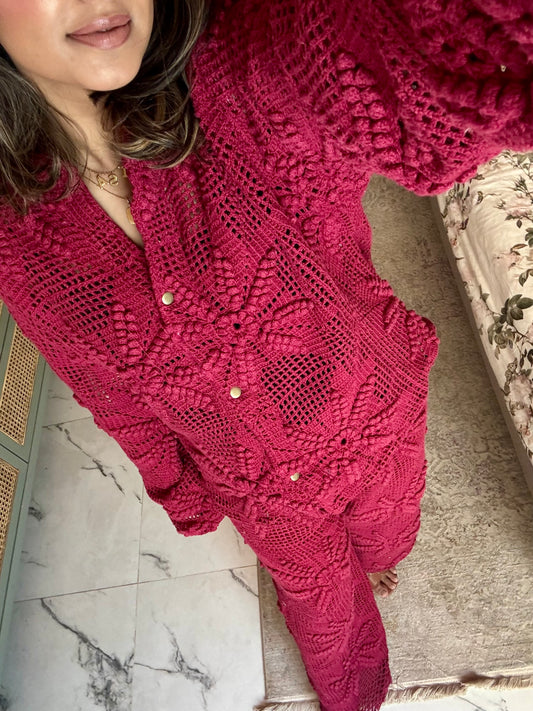 Amara Pant Set - Cherry Pink